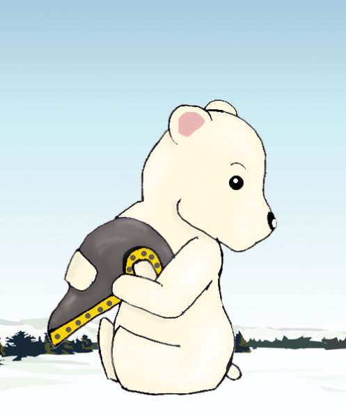 Baby Iorek with his first armor