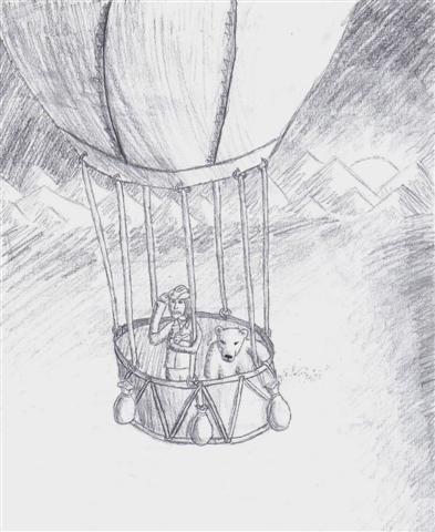 Iorek and Lee in balloon