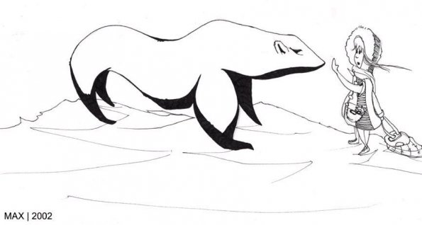 Iorek and Lyra (Black and White)