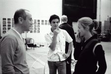 Nicholas Hytner, Dominic Cooper, and Anna Maxwell Martin at a rehearsal of His Dark Materials