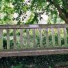 Close-up of Lyra and Will's bench